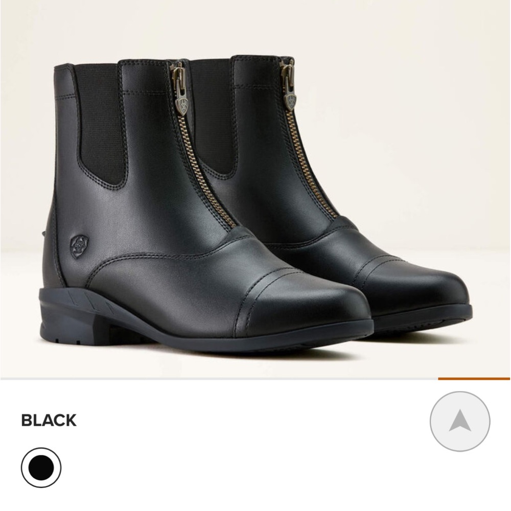 Ariat Black Scout Zip Paddock Boot - size 7.5R